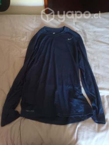 Polera Nike drifit azul oscuro manga larga