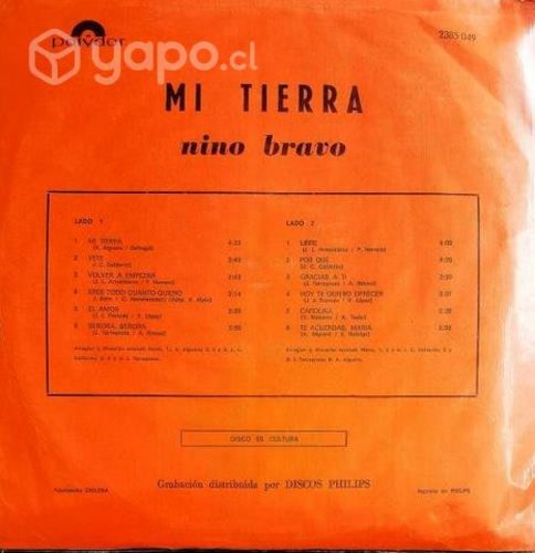 Vinilo Nino Bravo, LIBRE, edición 1973 LP."