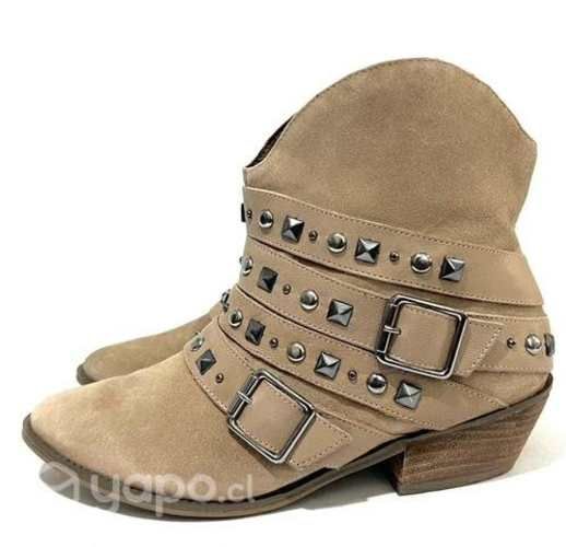 Botín Texanos 100% Cuero Reno Marca Ramarim N*38