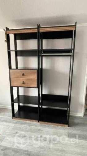 Repisa negra de madera aglomerada 120x90x43