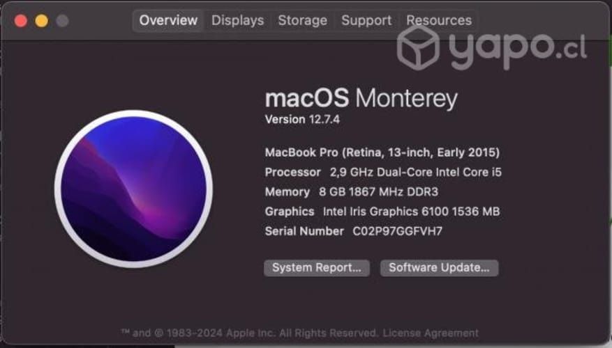 Macbook pro Retina 13-inch 2015