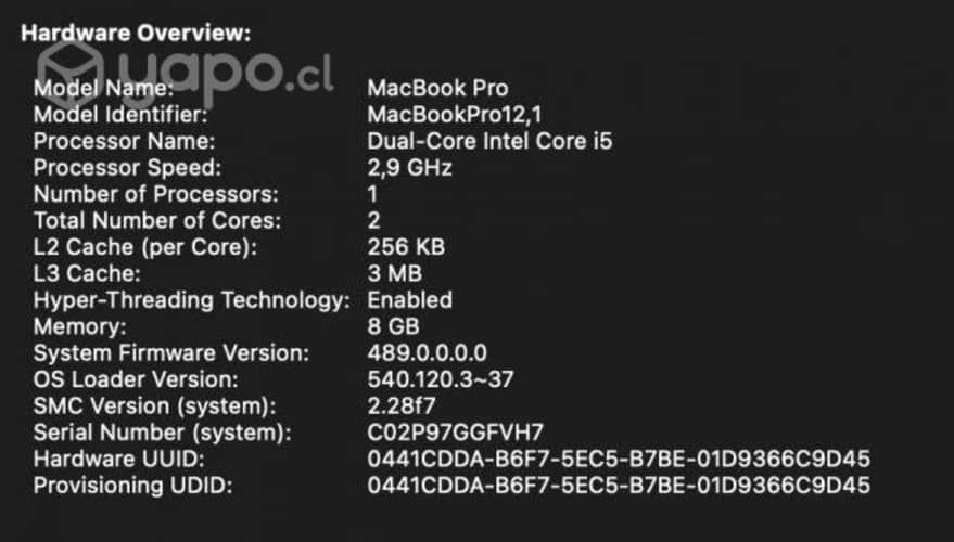 Macbook pro Retina 13-inch 2015