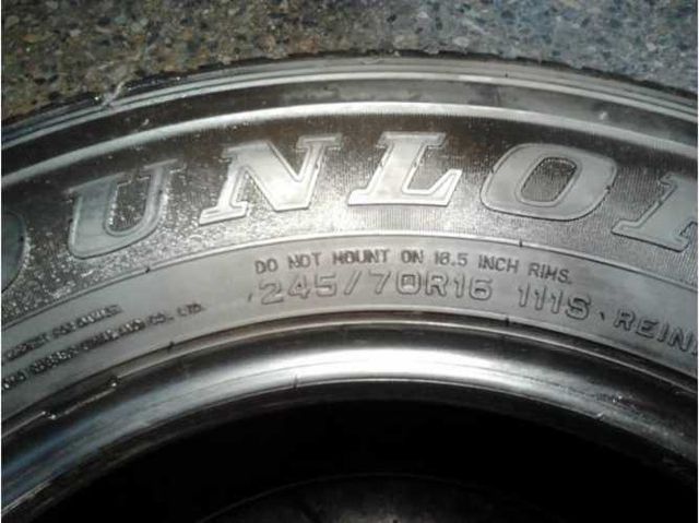 1 Neumático nuevo dunlop 245-70-R-16 impecable