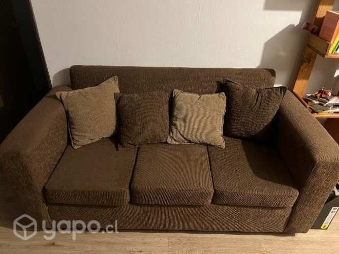 Sillón café usado 3 cuerpos