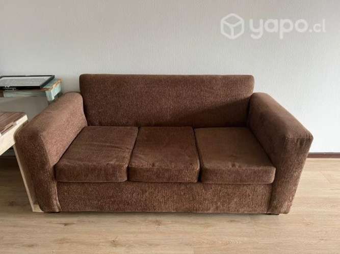 Sillón café usado 3 cuerpos