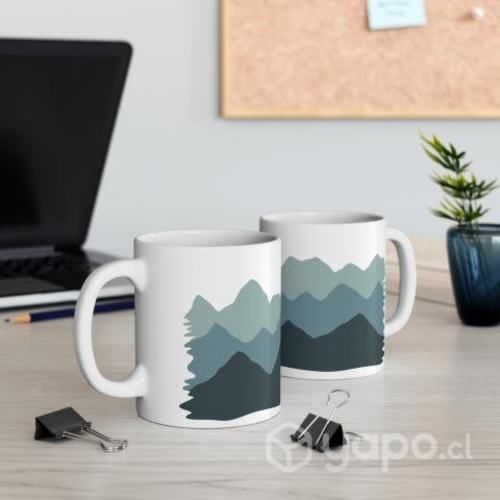 Tazon con diseño montañas verdes