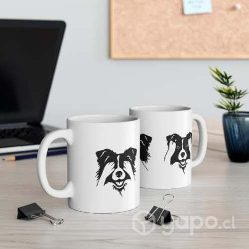 Tazon con diseño Border collie sentidos