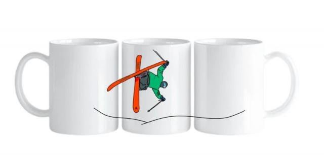Tazon con diseño skiador freestyle