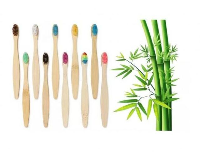 Cepillos de dientes de bamboo 10 colores surtidos