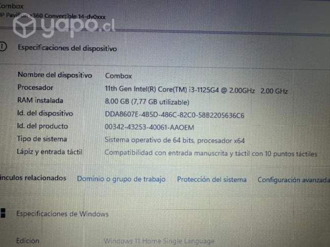Notebook HP pavilion convertible 360