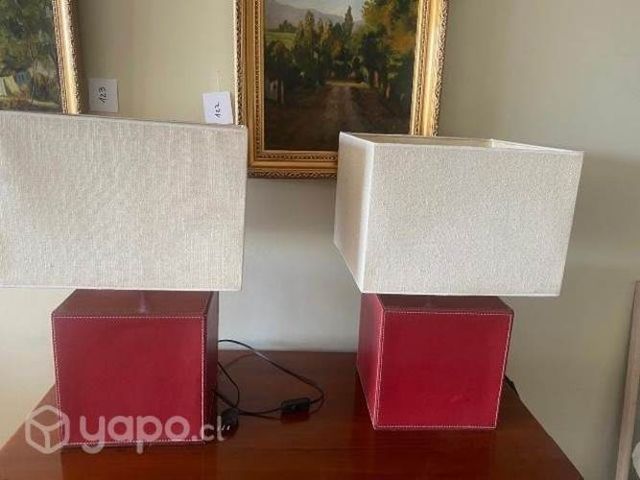 2 Lámparas de mesa ecocuero