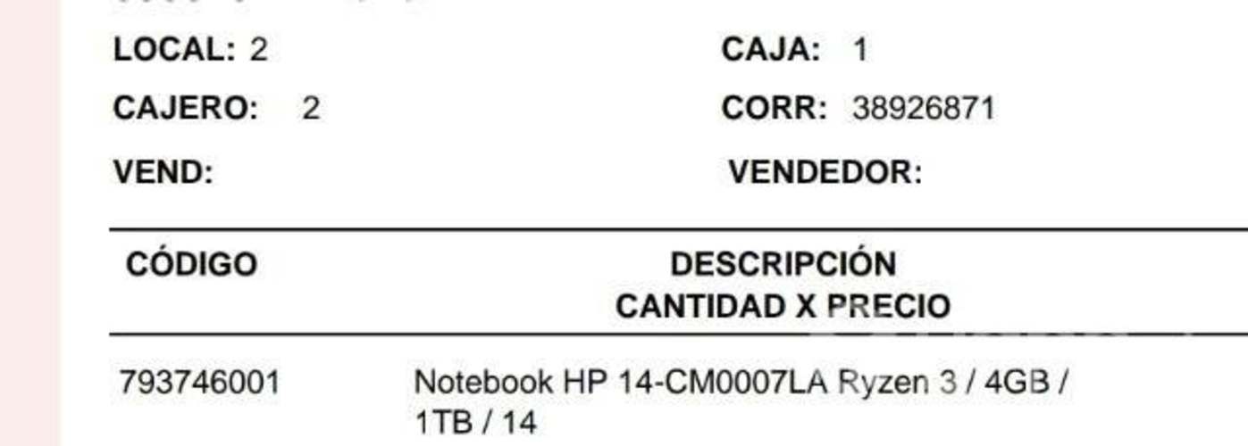 Notebook hp Ryzen 3, procesador i3