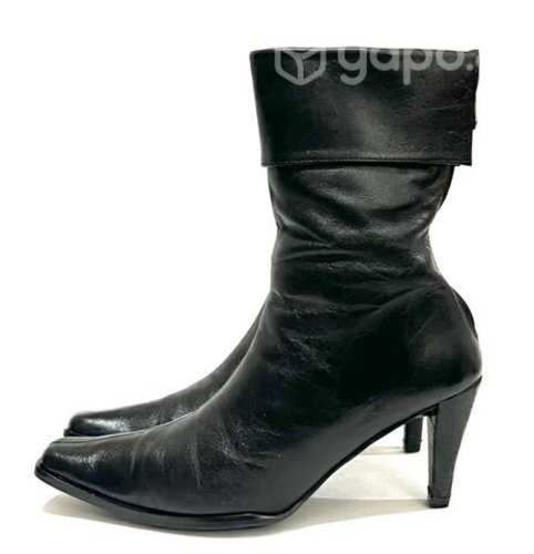 Botín Taco Alto 100% Cuero Marca Pollini N*38