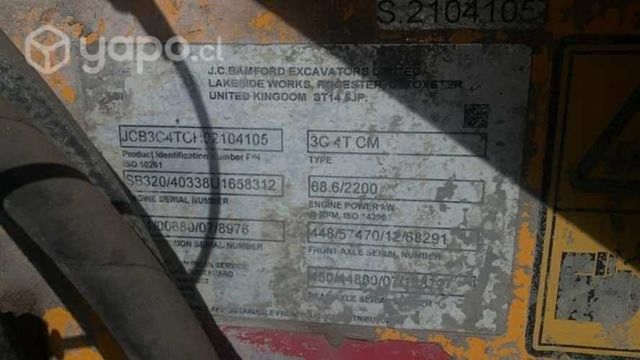 Retroexcavadora JCB 3C, cilindro hidráulico