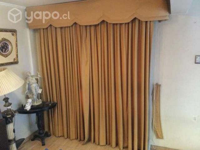 Cortinaje con cenefa, visillo y rieles liquido