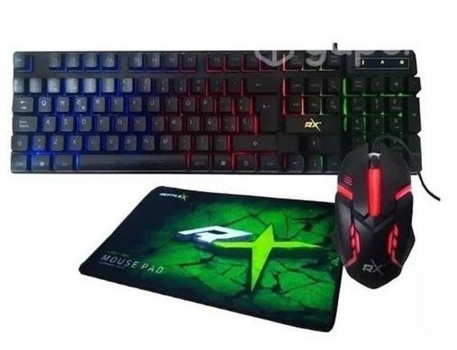 Kit teclado-mouse y pad reptilex gamer pro