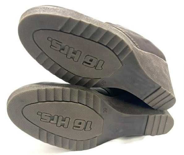 Botín Taco Chino 100% Cuero Marca 16 Hrs N*39 Café