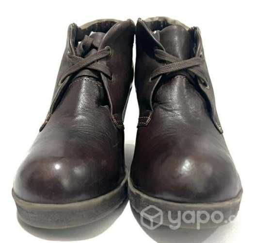 Botín Taco Chino 100% Cuero Marca 16 Hrs N*39 Café