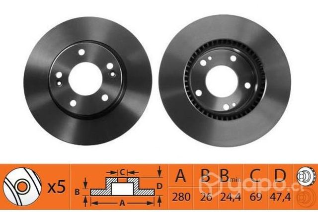 Jgo. Discos Freno Hyundai I30 2007 al 2011, GTX, 2