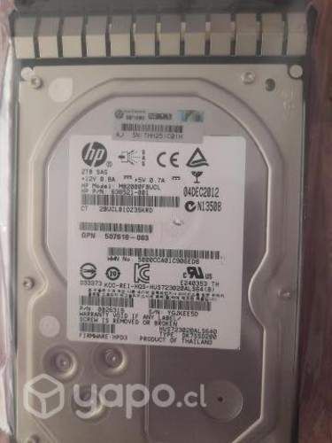 Hp hd 2 tb 6g 7.2k 3.5 sas p/n 