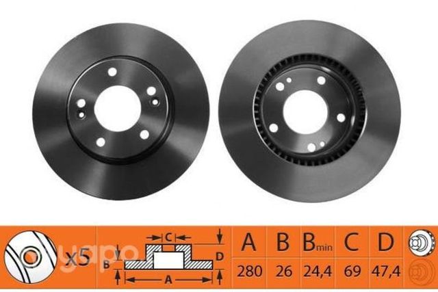 Jgo. Discos Freno Cerato 2010 al 2013, GTX, Par