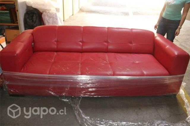 Sofá color rojo de 3 cuerpos - Sofa Sillon Sillón