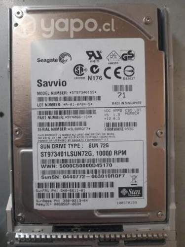 Sun 72gb 2,5&quot; sff 10k sas hdd p/n 
