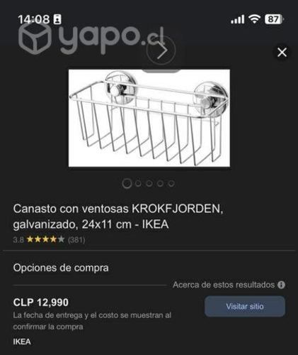 Canasto NUEVO para utensilios de baño,con ventosas