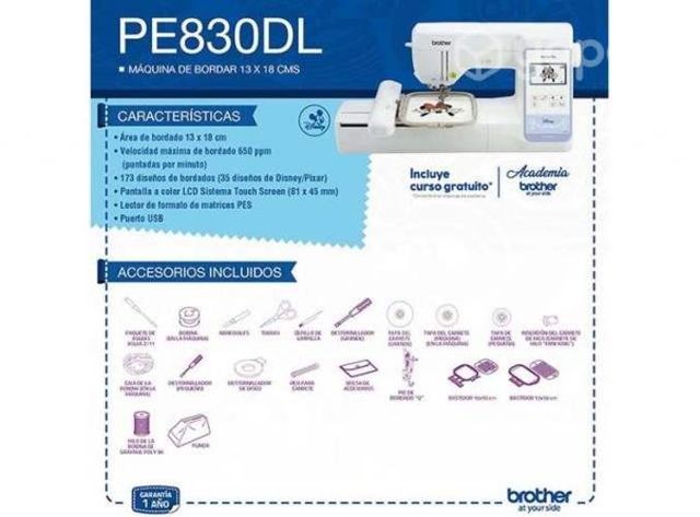 Máquina de Bordar Brother modelo PE830DL DISNEY