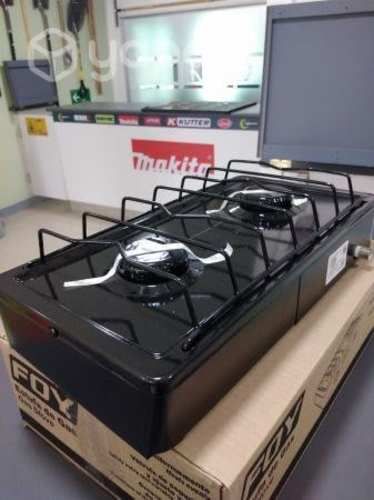 Cocinas a gas de dos quemadores negra