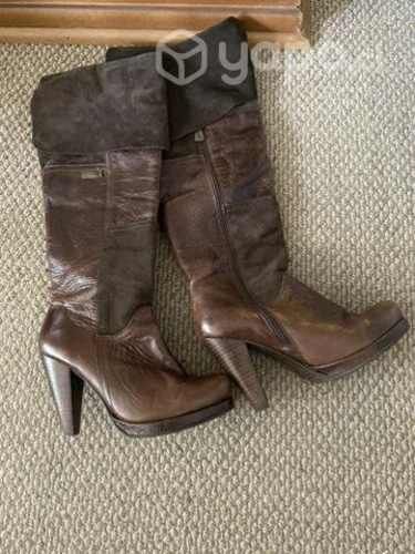 Botas Marca Exótica #38 Cuero
