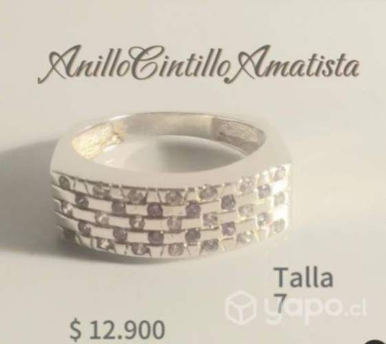 Anillo Cintillo Amatista