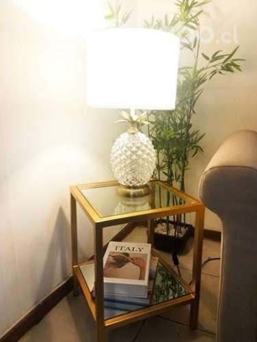 Lámpara Ananás vidrio con aplicaciones metálicas