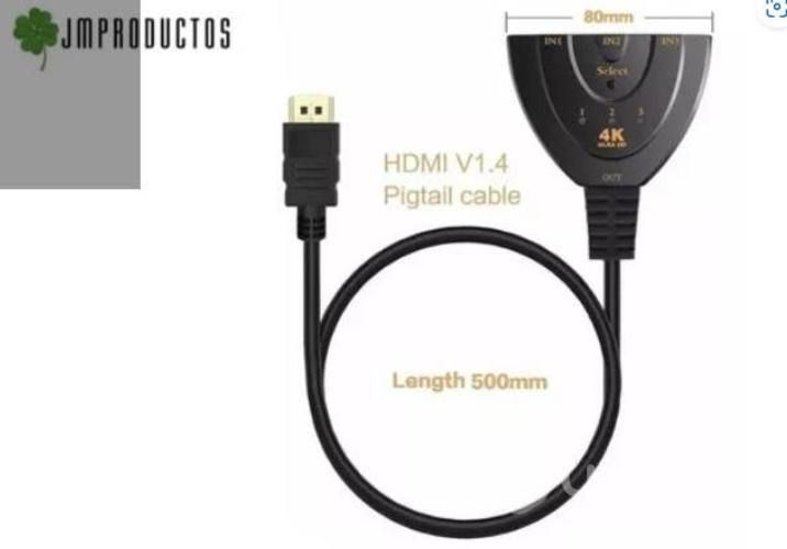 Switch Divisor Hub Hdmi 4k 30hz 3d 1080 3 Entrada