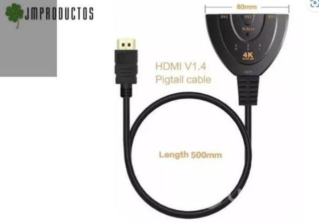 Switch Divisor Hub Hdmi 4k 30hz 3d 1080 3 Entrada