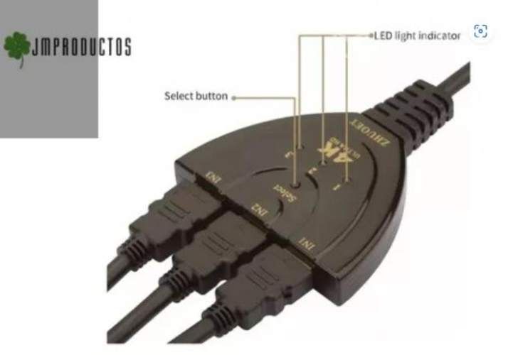 Switch Divisor Hub Hdmi 4k 30hz 3d 1080 3 Entrada