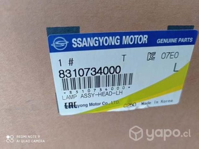 Óptico izquierdo korando