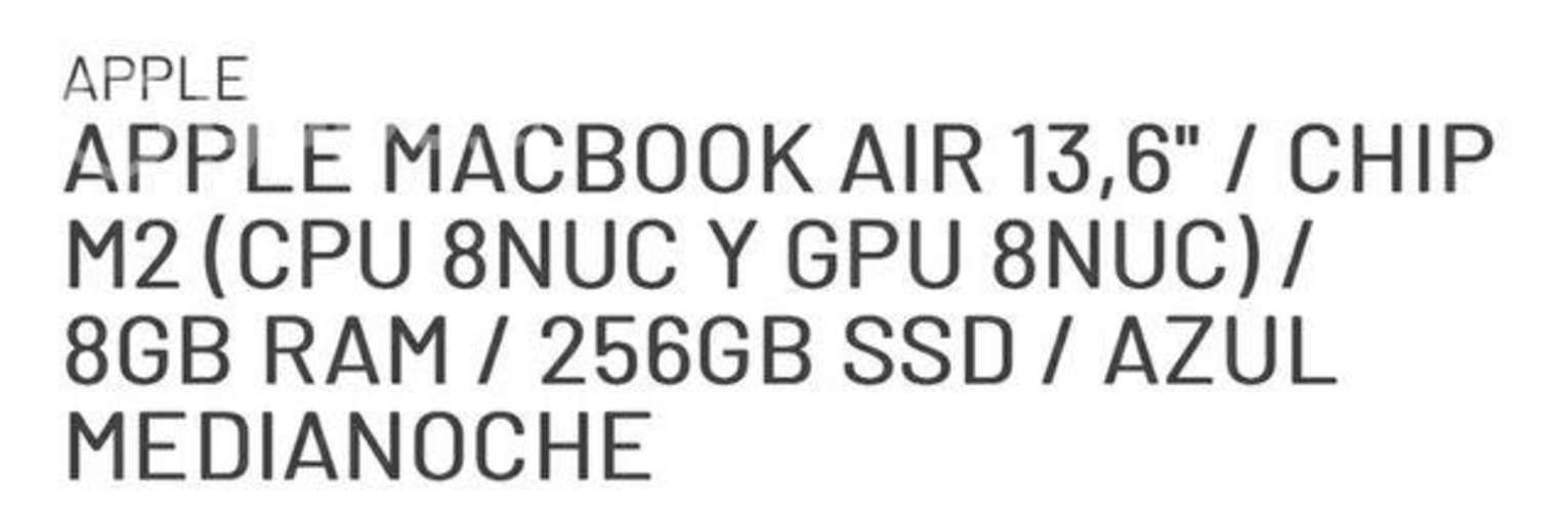 MacBook Air m2 azul medianoche