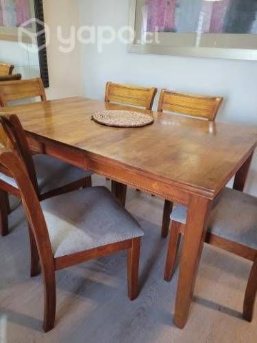 Comedor madera extensible 6 sillas