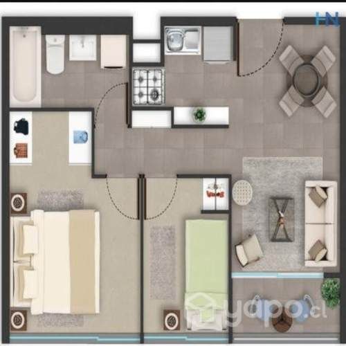 Arriendo, amplio y luminoso 2D+1B Quinta Normal