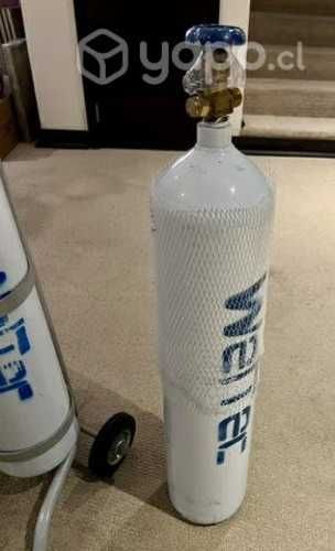 Dos cilindros de oxígeno 10 m3 portátiles