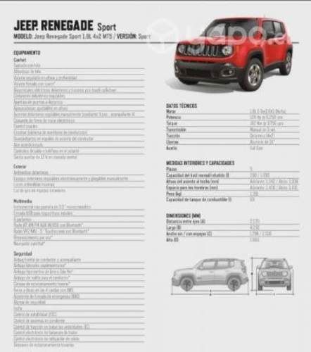Vendo Jeep Renegade