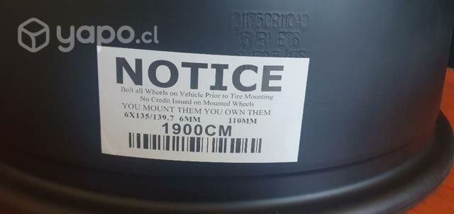 Juego de llantas negra matte aro 17x9.5