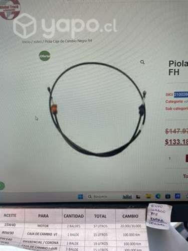 Piola caja cambio negra FH VOLVO