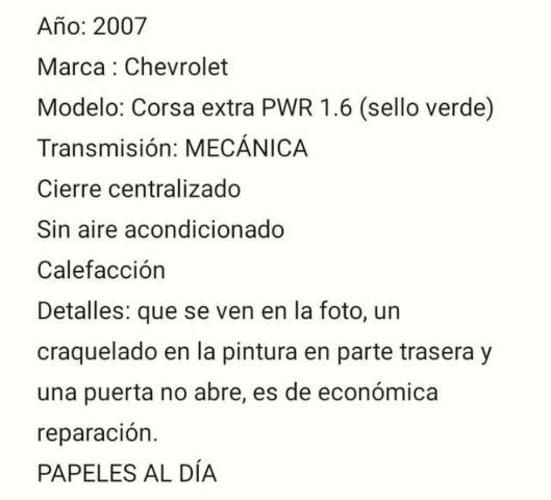 Corsa extra PWR 1.6 mecánico, papeles al día