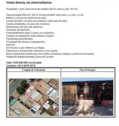 Se vende casa en estación central