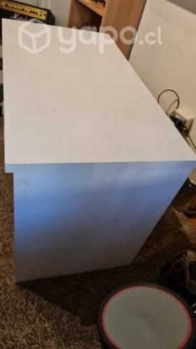 Escritorio melamina 18mm blanco, 4 cajones, usado