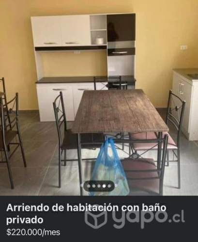 Piezas amoblado con baño privado