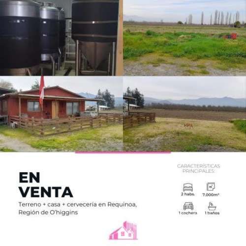 Cervecería, terreno y casa 7000 m2 en Requinoa