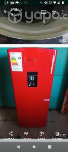 Refrigerador Hisense rojo.pequeño